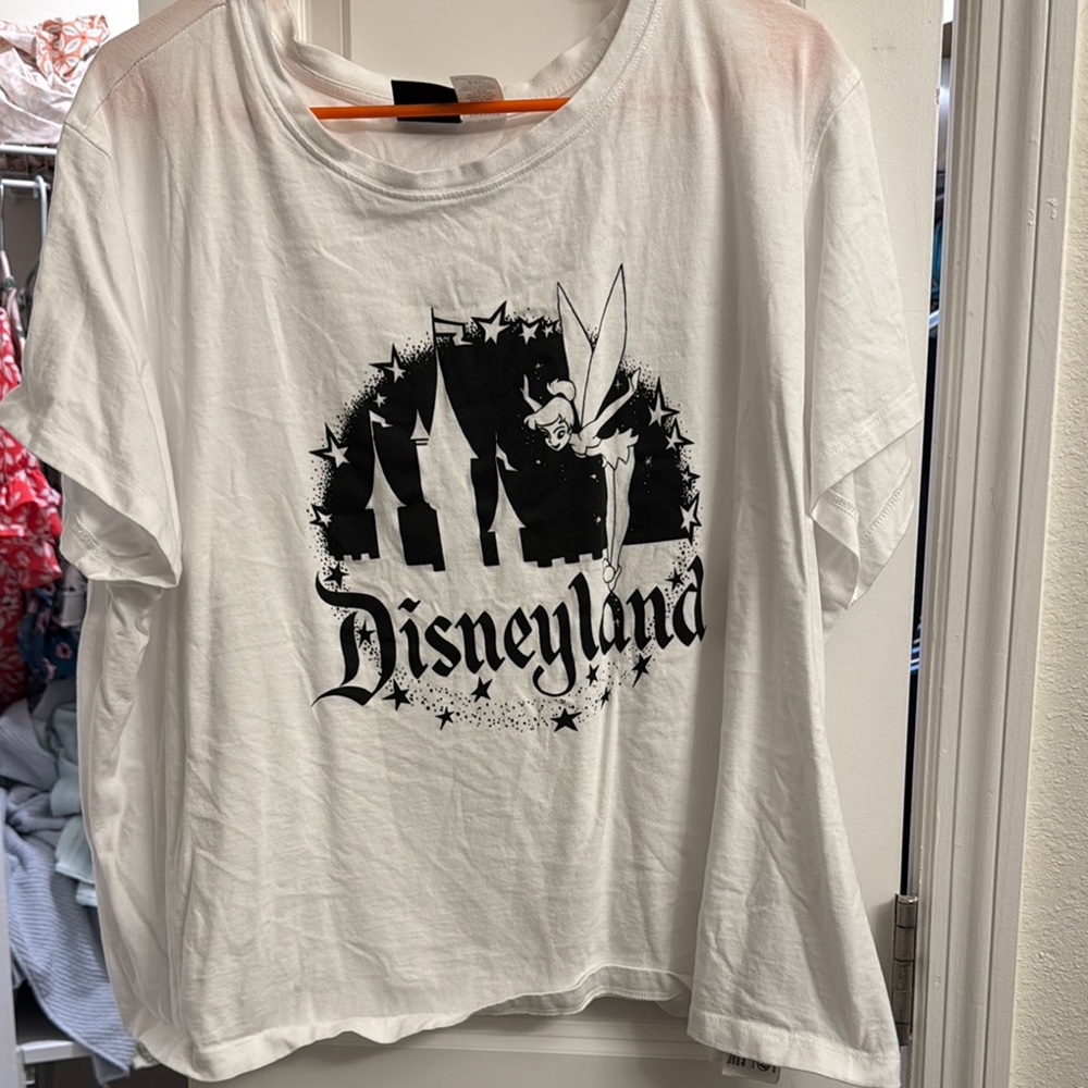 Disney White and Black Short Sleeve Tee with Castle Design
